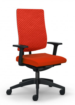 sedus black-dot Air bd-125 rotorange / Membran rotorange Fußkreuz schwarz Vorderseite bei Büro-Goertz Darmstadt und www.buero-ideen.de